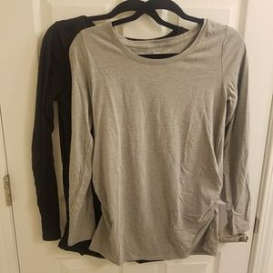 2 long sleeve maternity shorts